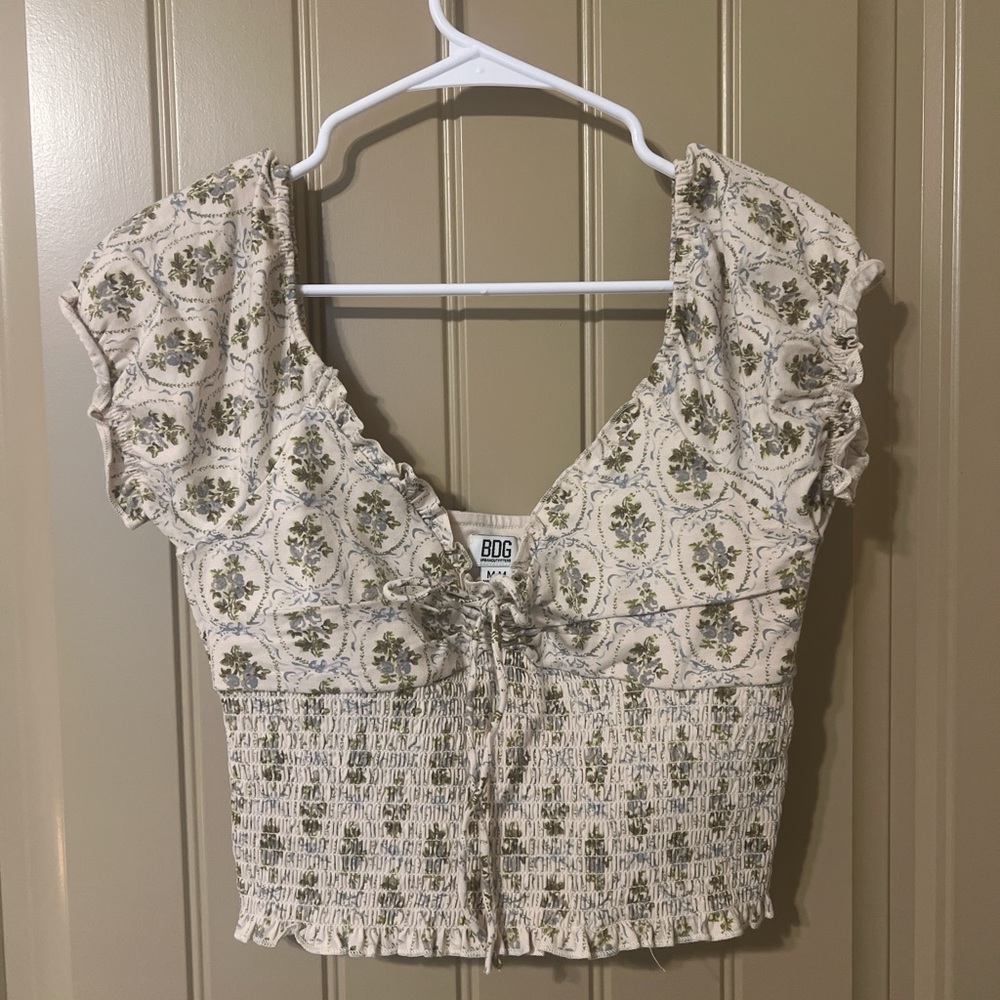 BDG Cream Floral Blouse